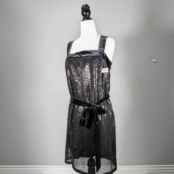 NWT BAR III SEQUINED SQUARE NECK COCKTAIL AND PARTY DRESS - M - Picture 4 of 11
